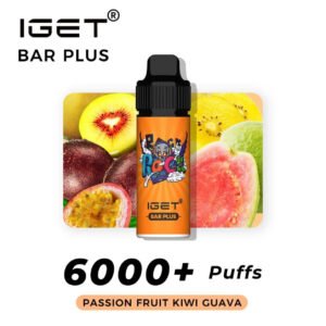 IGET BAR PLUS PASSION FRUIT KIWI GUAVA 6000 PUFFS