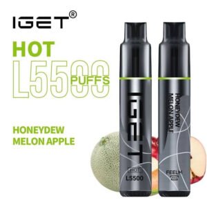 IGET HOT HONEYDEW MELON APPLE 5500 PUFFS