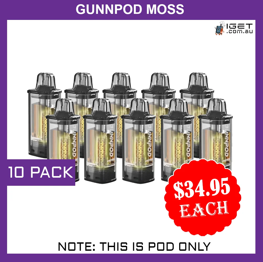 GUNNPOD MOSS – 10 PACK – 8000 PUFFS – POD ONLY