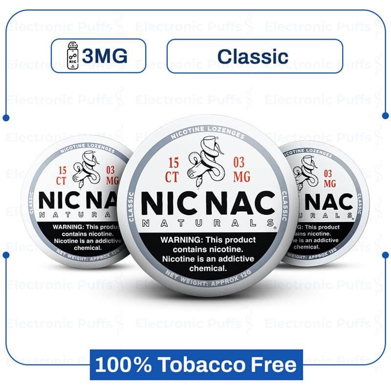 Nic Nac Classic 3mg Nicotine Pouches – 5 Cans