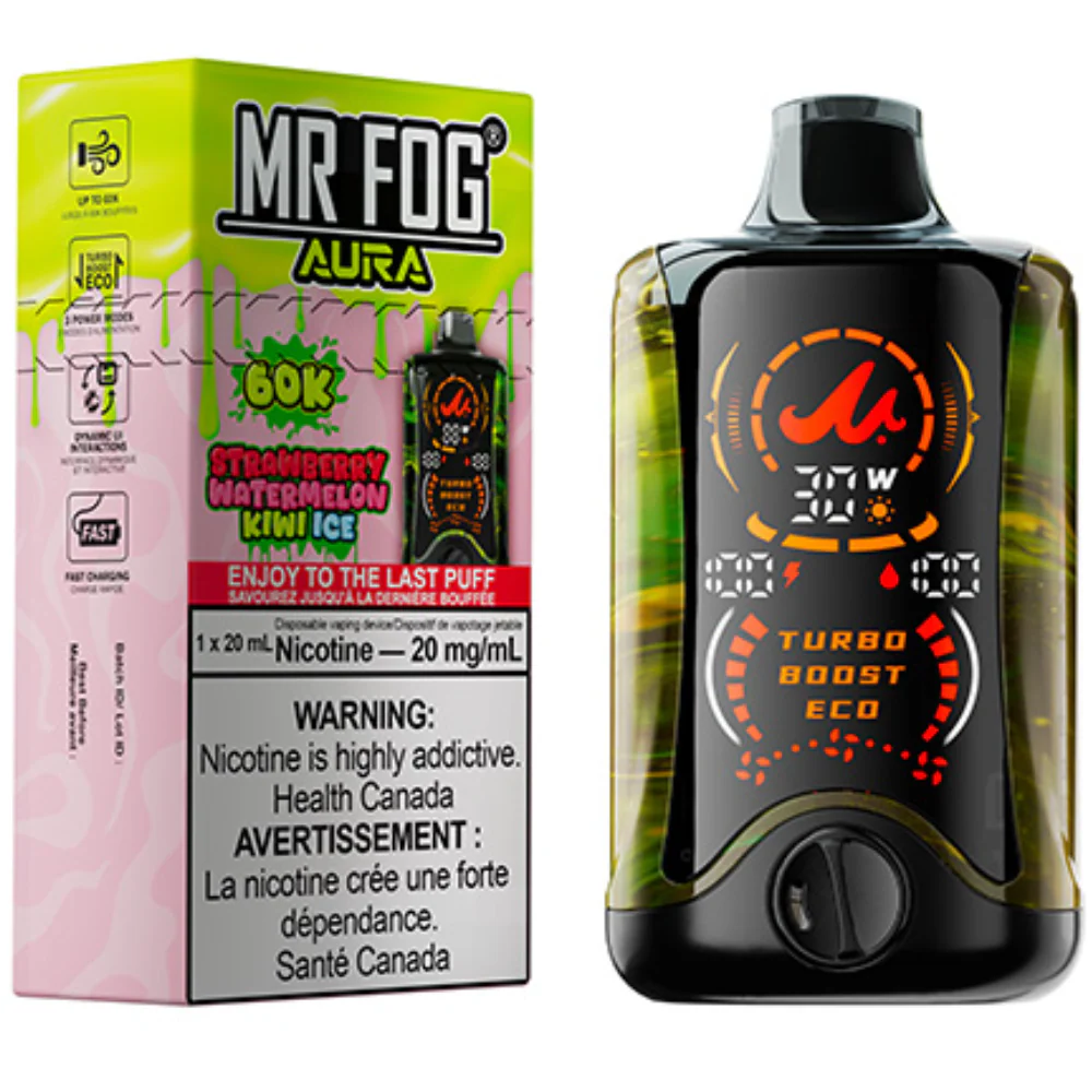 Strawberry Watermelon Kiwi Ice Mr. Fog Aura 60K Disposable Vape - Image 2