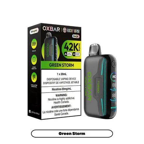 Green Storm OXBAR X Rocky Vapor G42K Disposable Vape