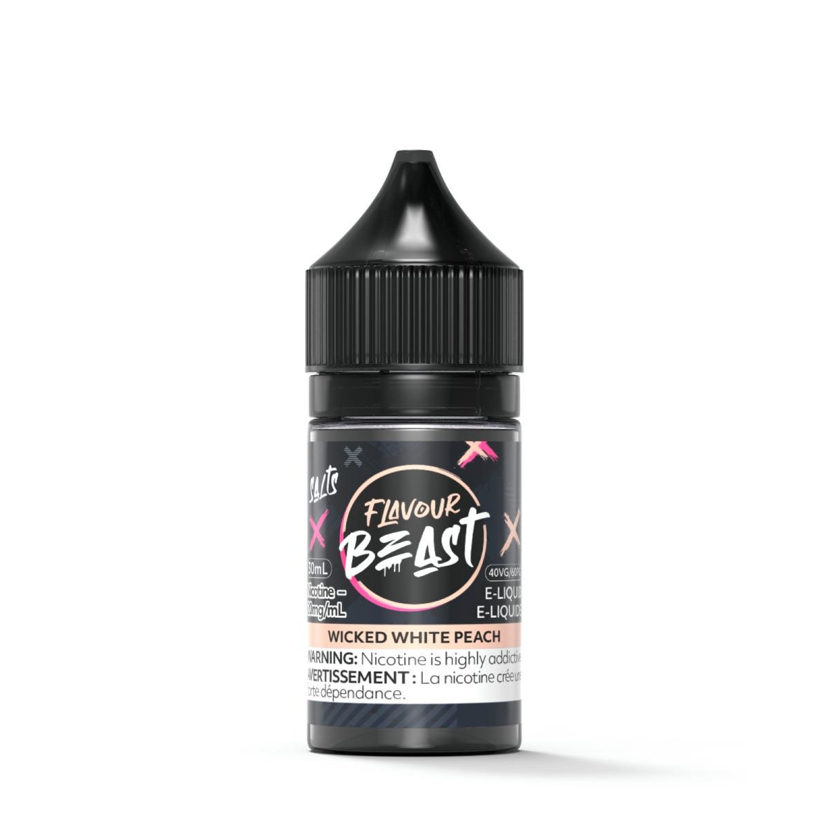 Wicked White Peach-Flavour Beast E-Liquid Salt 30ML'