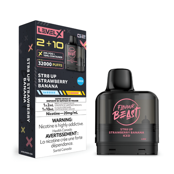 STR8 UP Strawberry Banana Iced Flavour Beast Level X G2 2+10