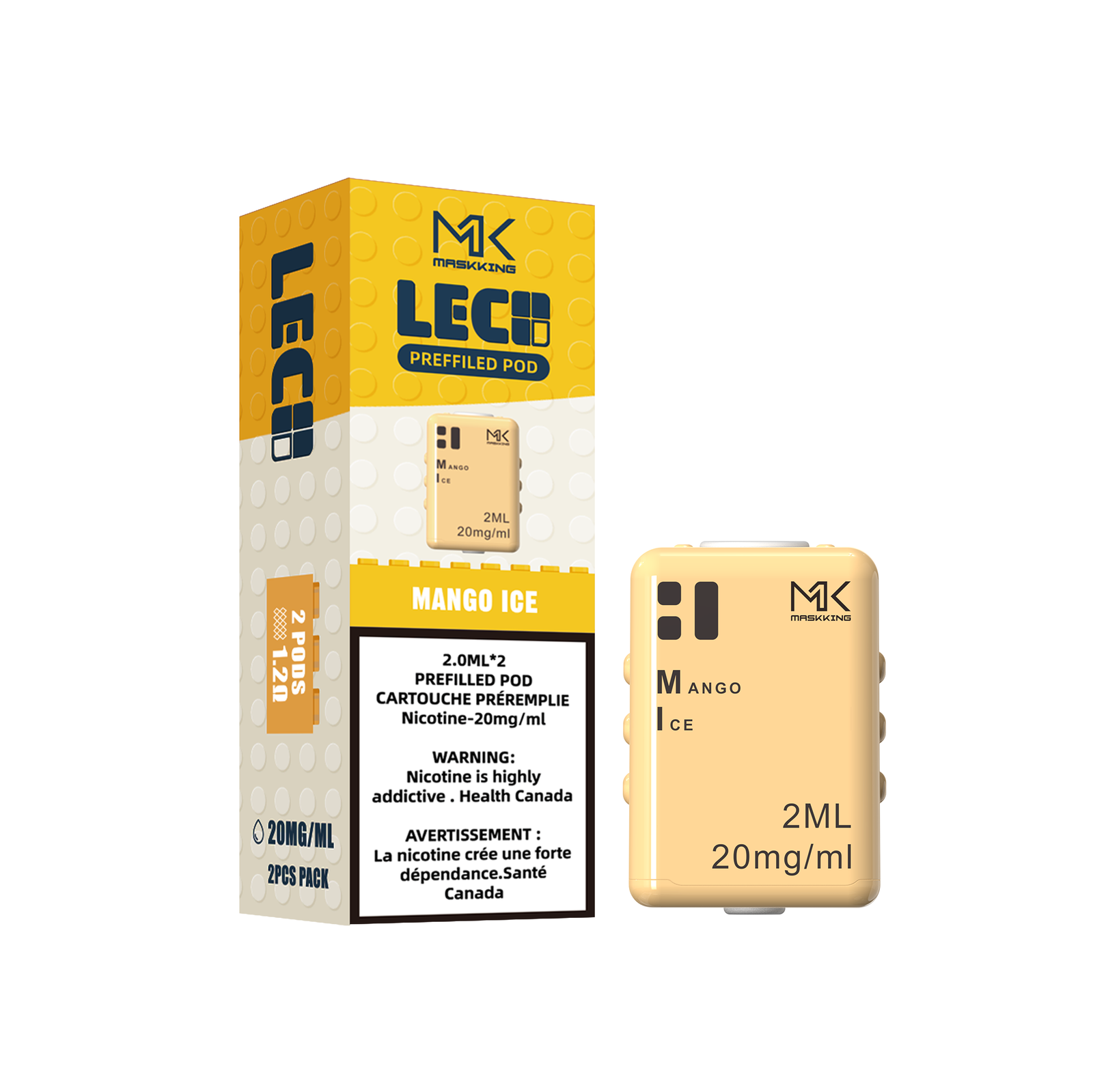 Mango Ice Maskking Leco 2400 Pod(2 Packs)