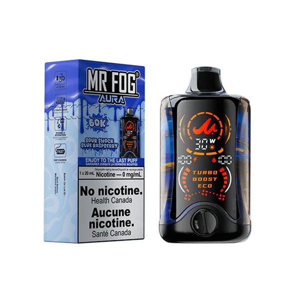 Sour Shock Blue Raspberry Mr. Fog Aura 60K Disposable Vape - Image 2