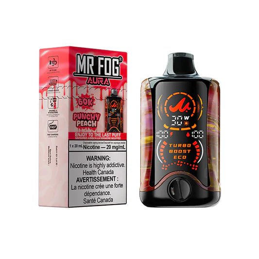 Punchy Peach Mr. Fog Aura 60K Disposable Vape