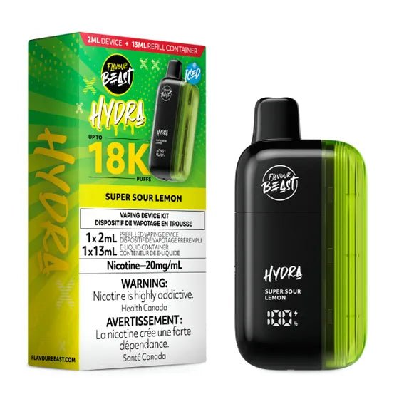 Super Sour Lemon Iced Flavour Beast Hydra 18K Disposable Vape
